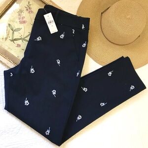NWT LOFT Marisa Pant Navy Floral